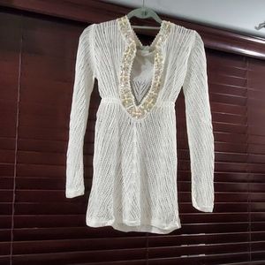 Embrioded bathing suit cover up